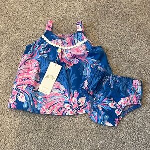 Lilly Pulitzer Vibrant Blue and Pink Baby Set